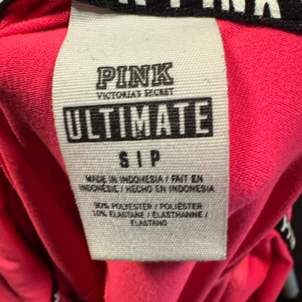 Victoria's Secret Hot Pink & Black Ultimate Pullover Size Small Quarter Zip - Picture 3 of 3